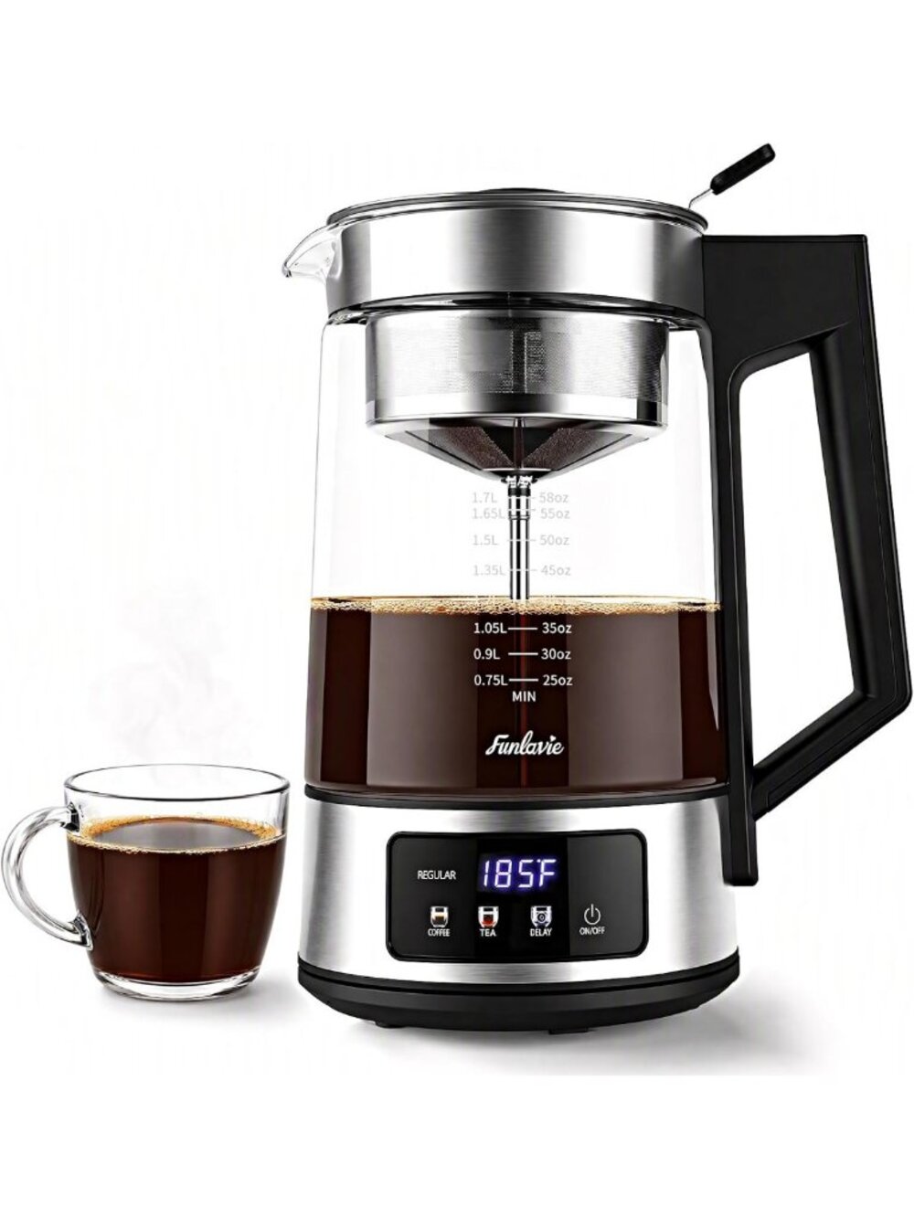 12-Cup Electric Coffee Percolator with 3 Brew Strength Settings - Perfect for